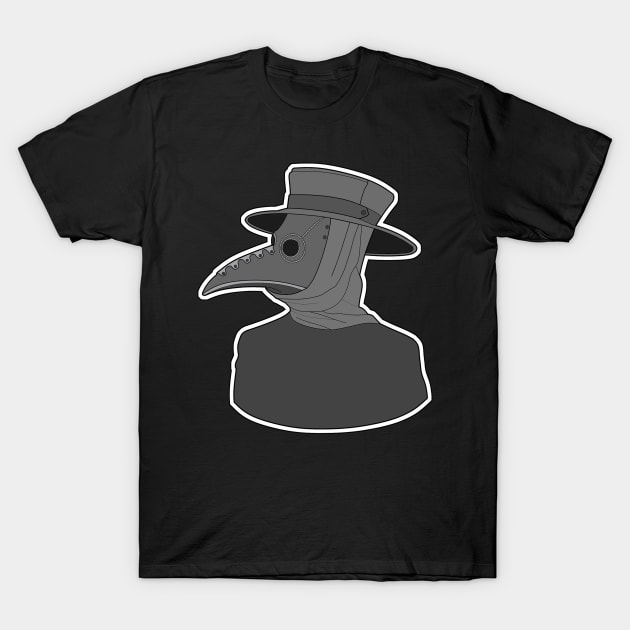 Plague Doctor Classic Bust Design T-Shirt by aaallsmiles